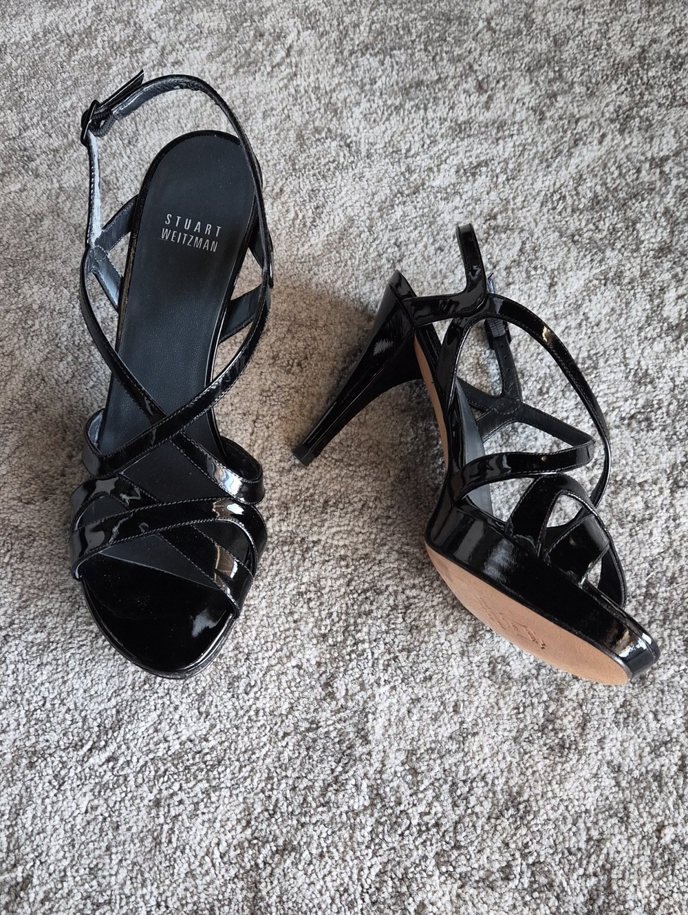 Stuart Weitzman Patent Platform Sandal